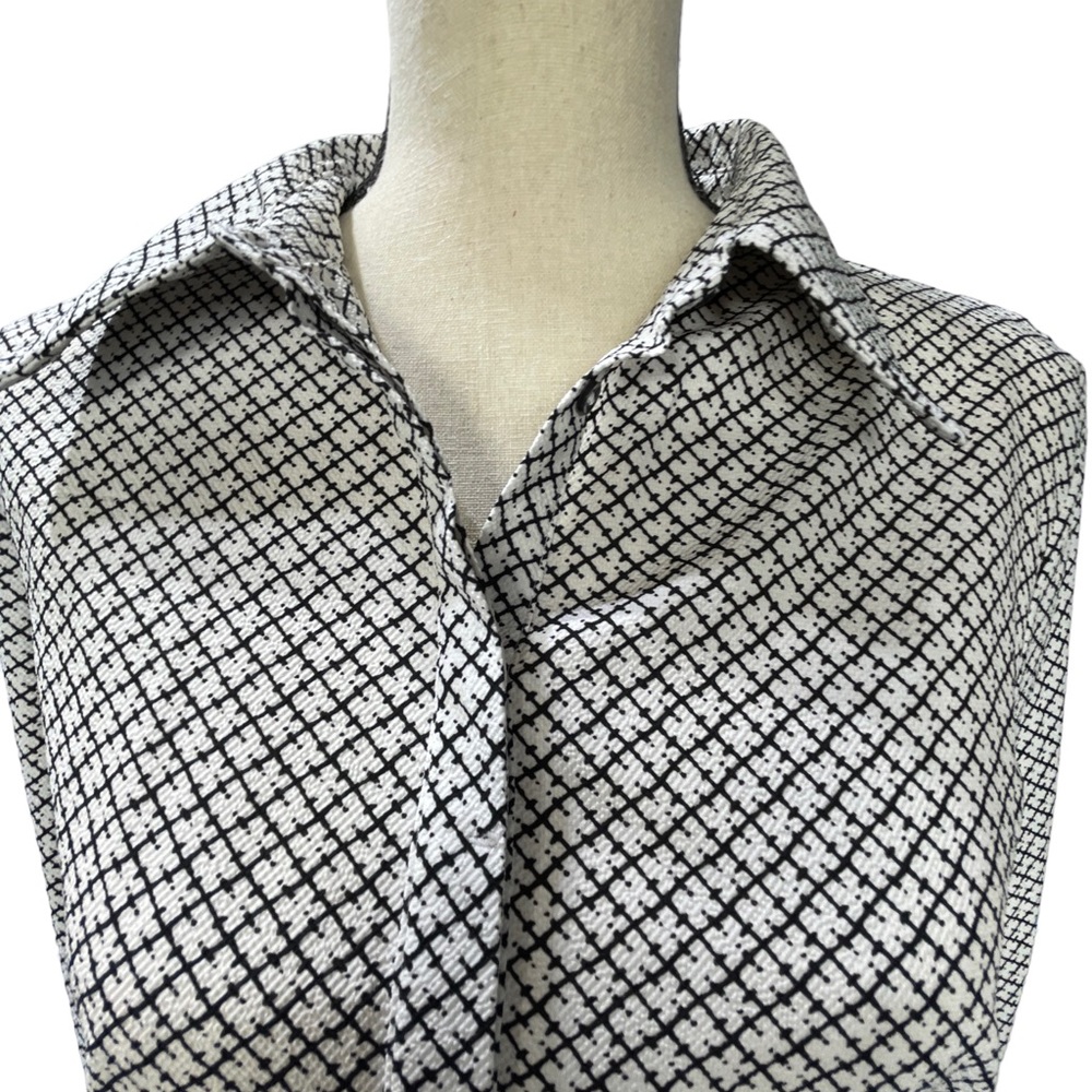 Zara Basic Long Sleeve Large Collared Polo Button… - image 2